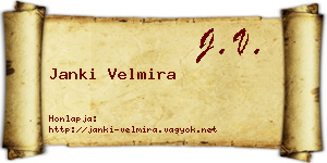 Janki Velmira névjegykártya